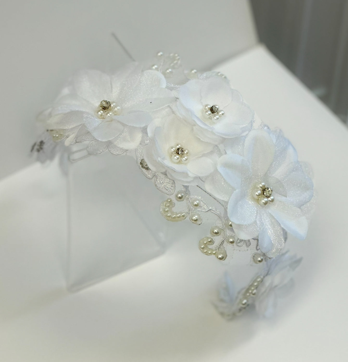 White Floral Sequin Headpiece