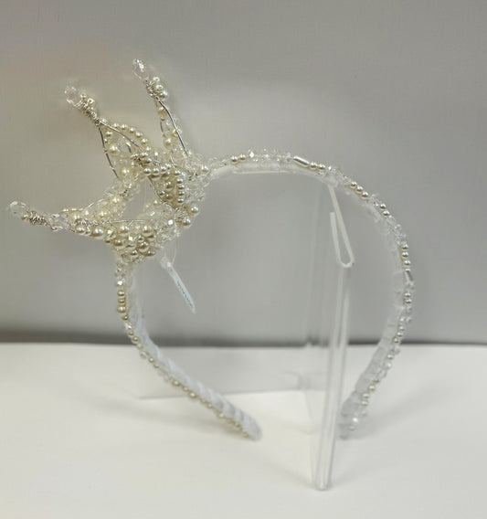 AB Beaded Crystal Headband w/Crown