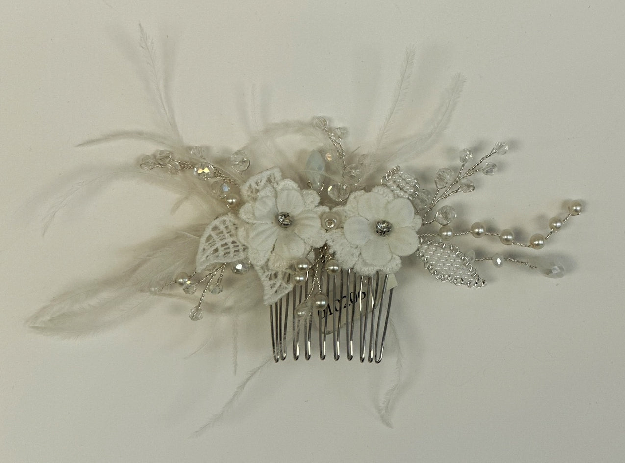 ST Crystal Feather Hair Comb