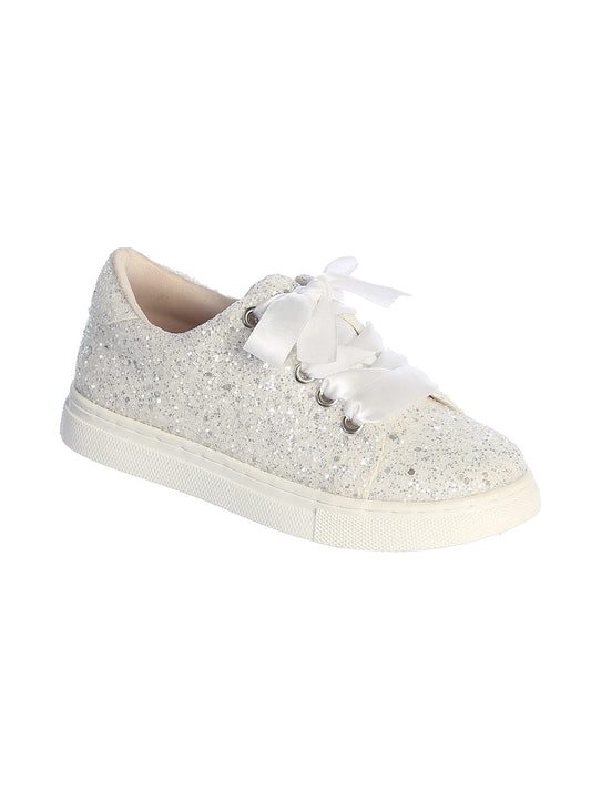 Glitter Girls Shoes With Satin Tape Laces