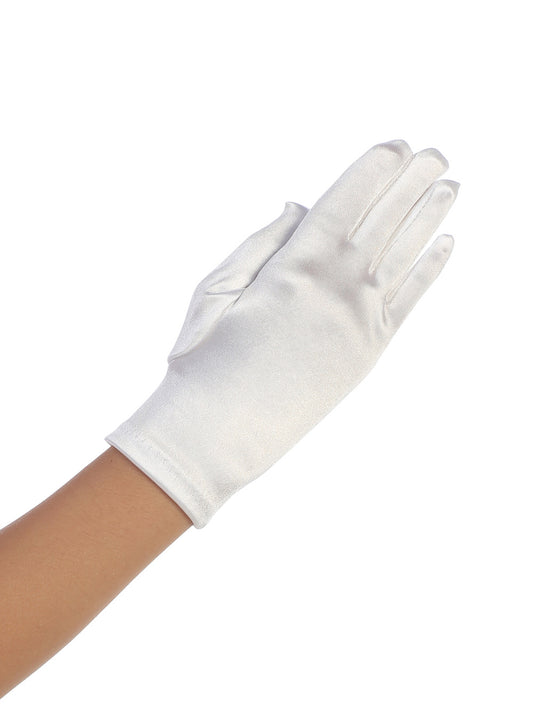 Wrist Length Kids Satin Gloves