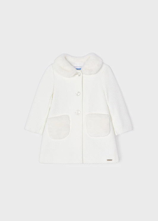 Mayoral Coat with Faux Fur Collar