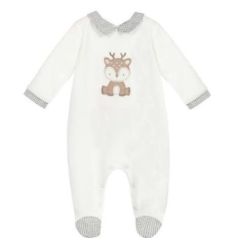 Mayoral Baby Velour Footie with Deer