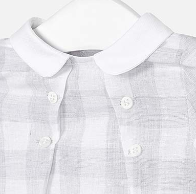 Mayoral Baby Boy Linen Plaid Romper