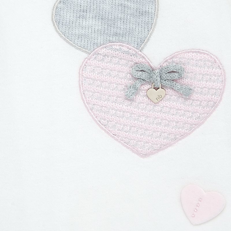 Mayoral Baby Velour Footie with Hearts
