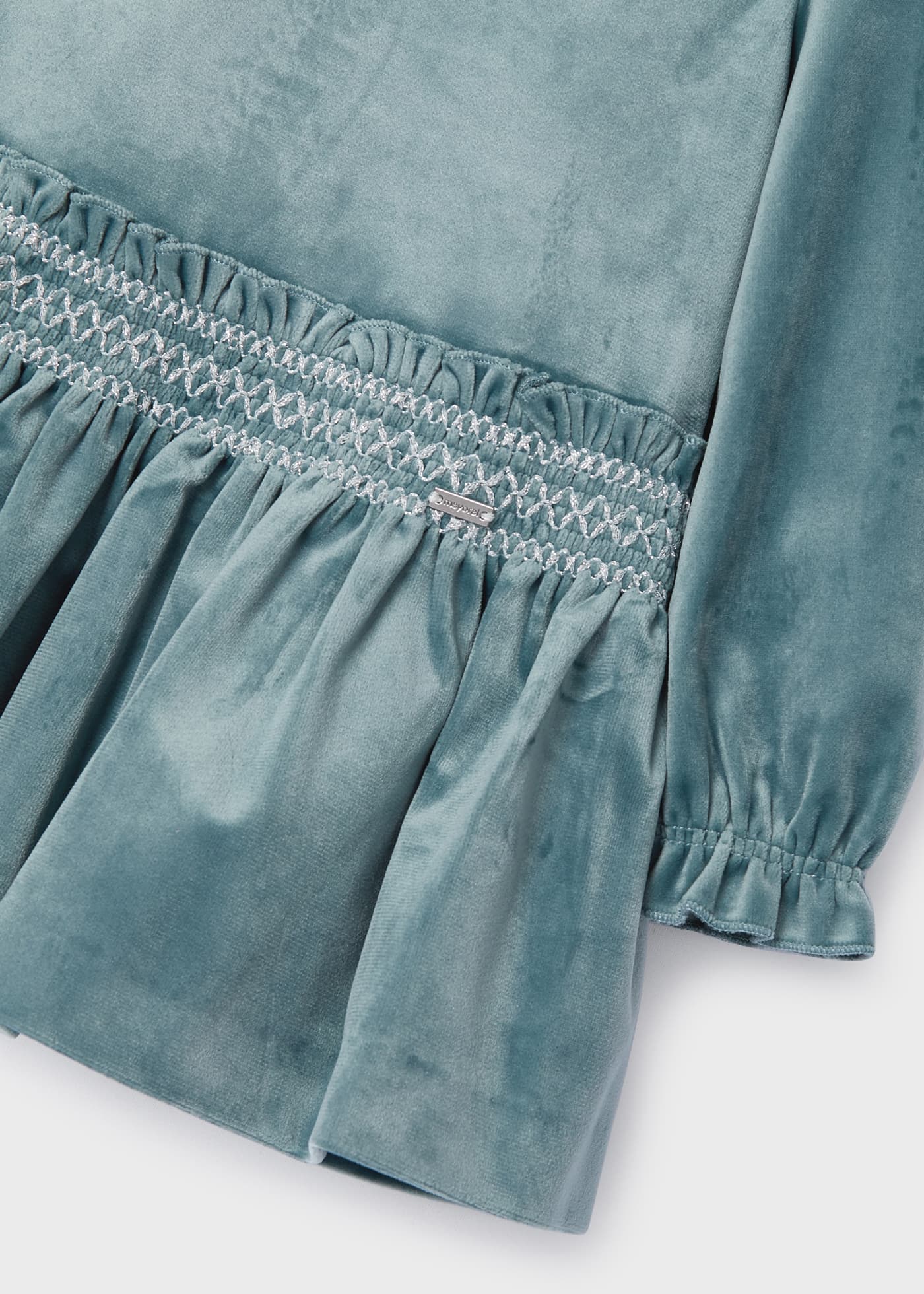 Mayoral Velvet Dress with Smocking