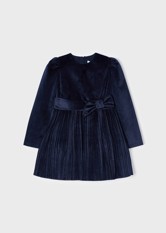 Mayoral Navy Velvet Dress