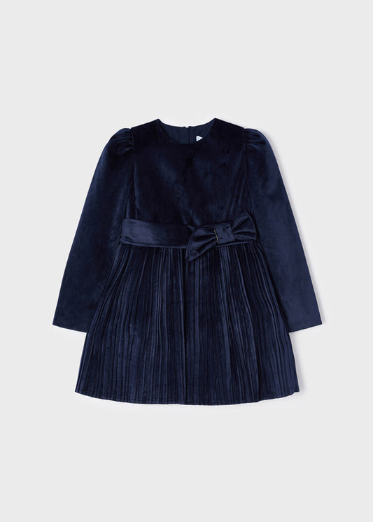Mayoral Navy Velvet Dress