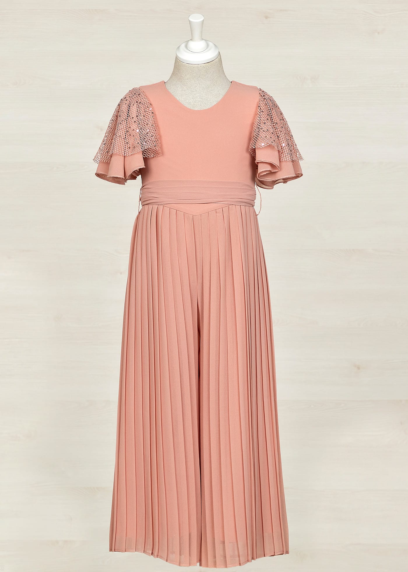 Abel & Lula Pleated Chiffon Jumpsuit