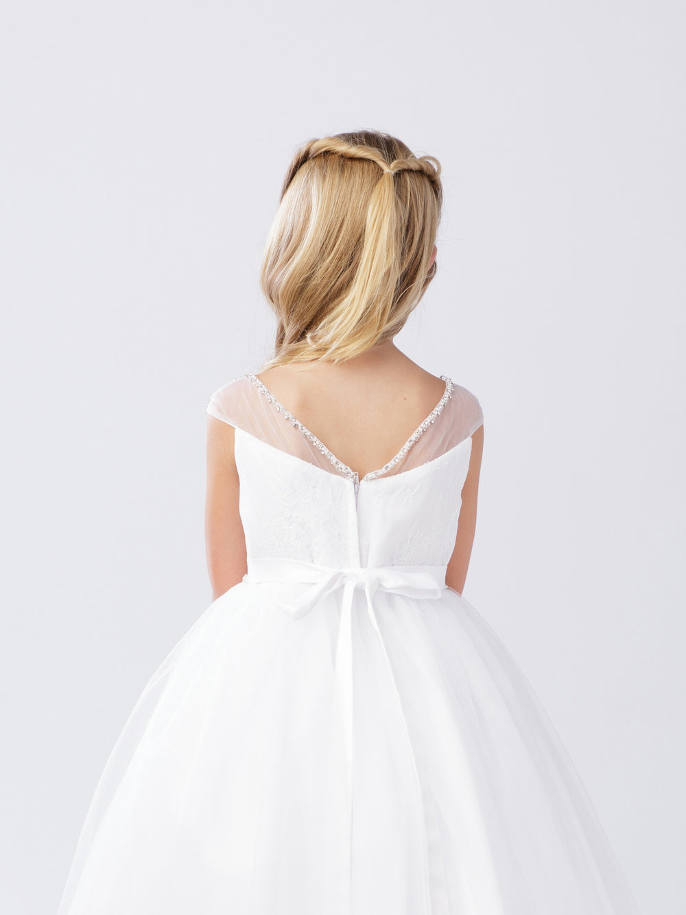 Gorgeous Illusion Neckline Bodice with Lace Overlay