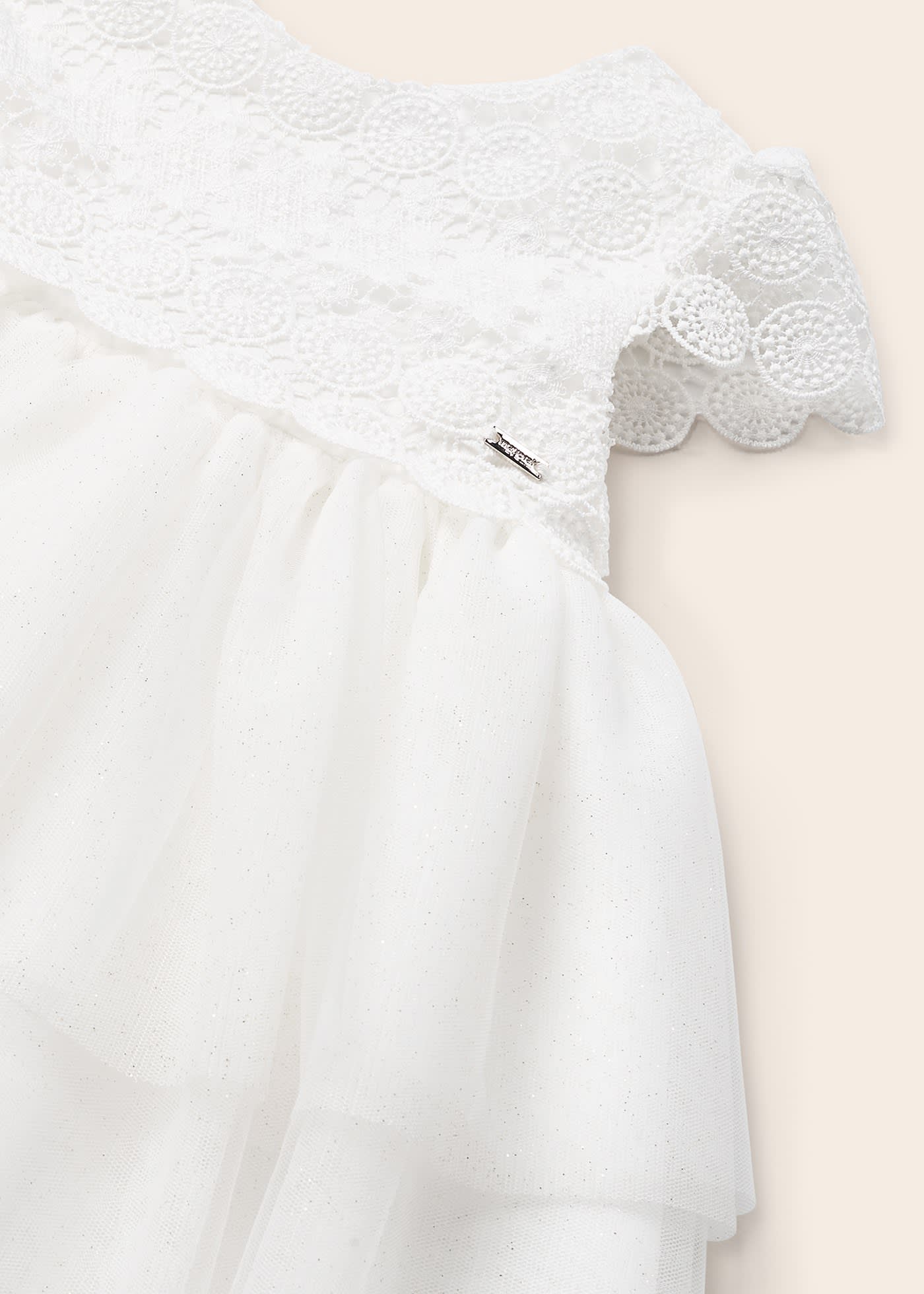 Mayoral Combined tulle and guipure dress