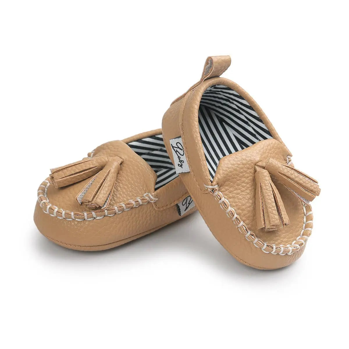 Baby Boy Tan Leather Loafers