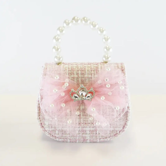 Mesh Bow Tweed Purse