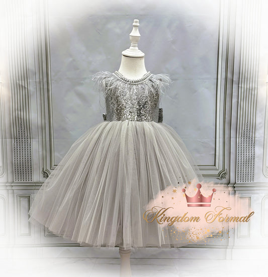 Girls Dress with Sequin Bodice