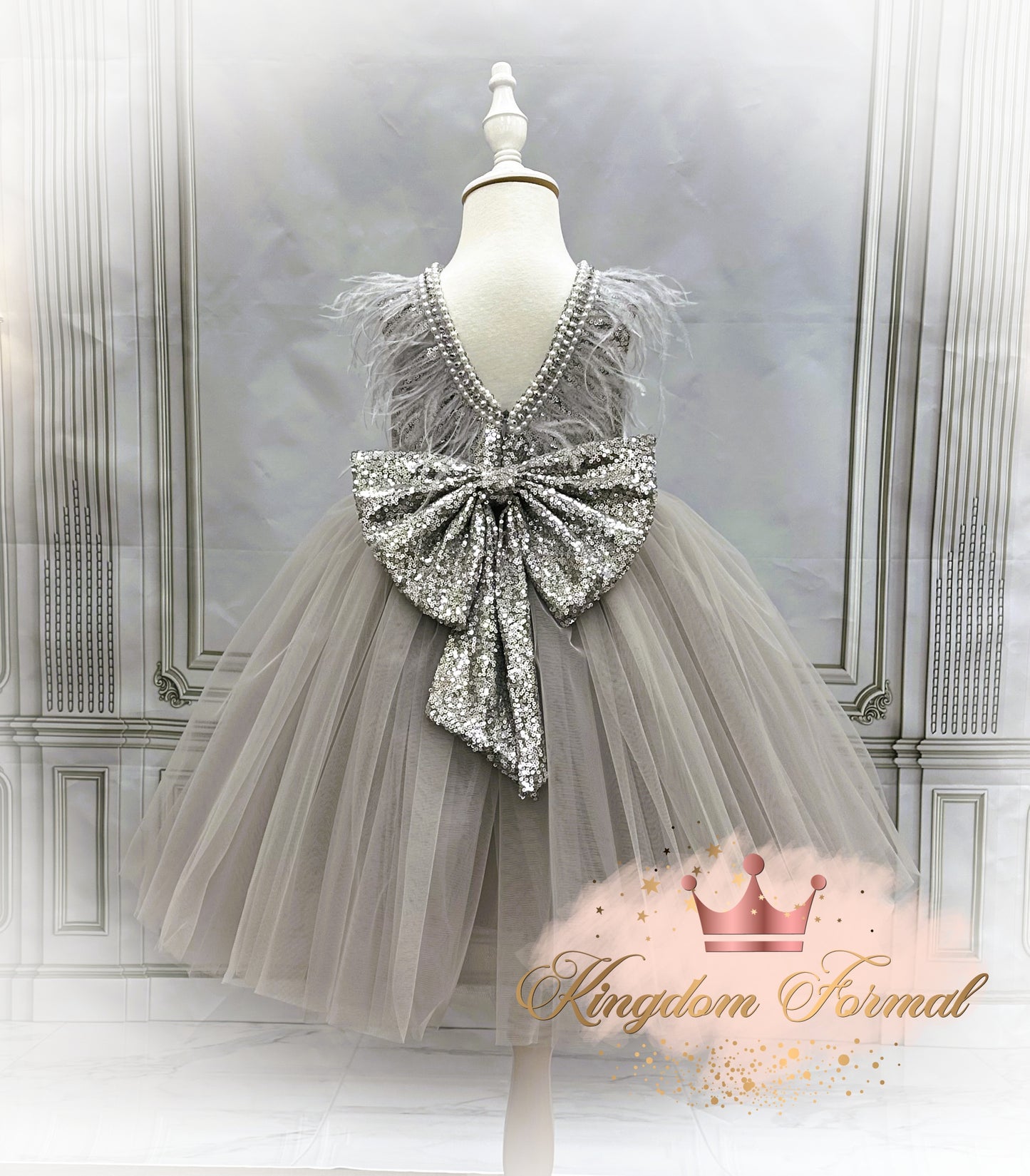 Girls Dress with Sequin Bodice