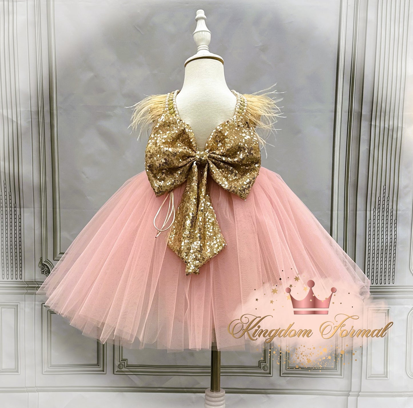 Girls Dress with Sequin Bodice