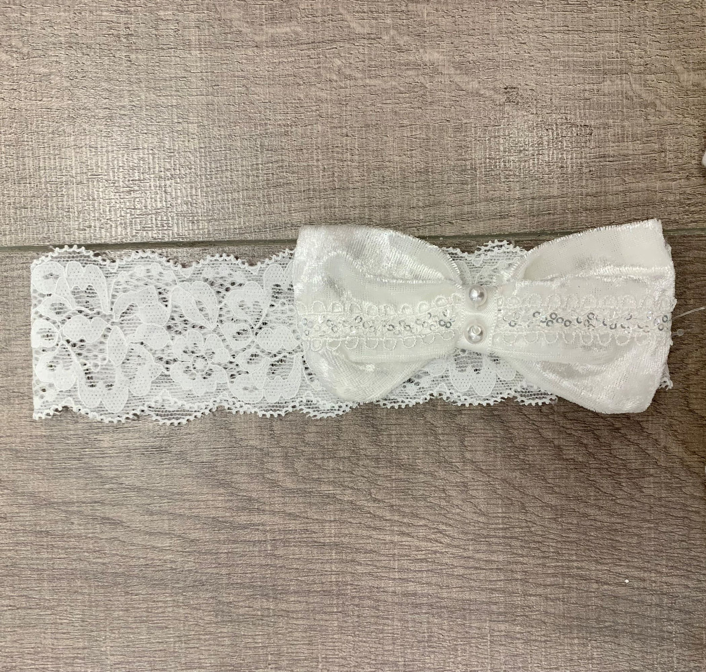 Princess Daliana Ivory Velour Dress/Headband Set