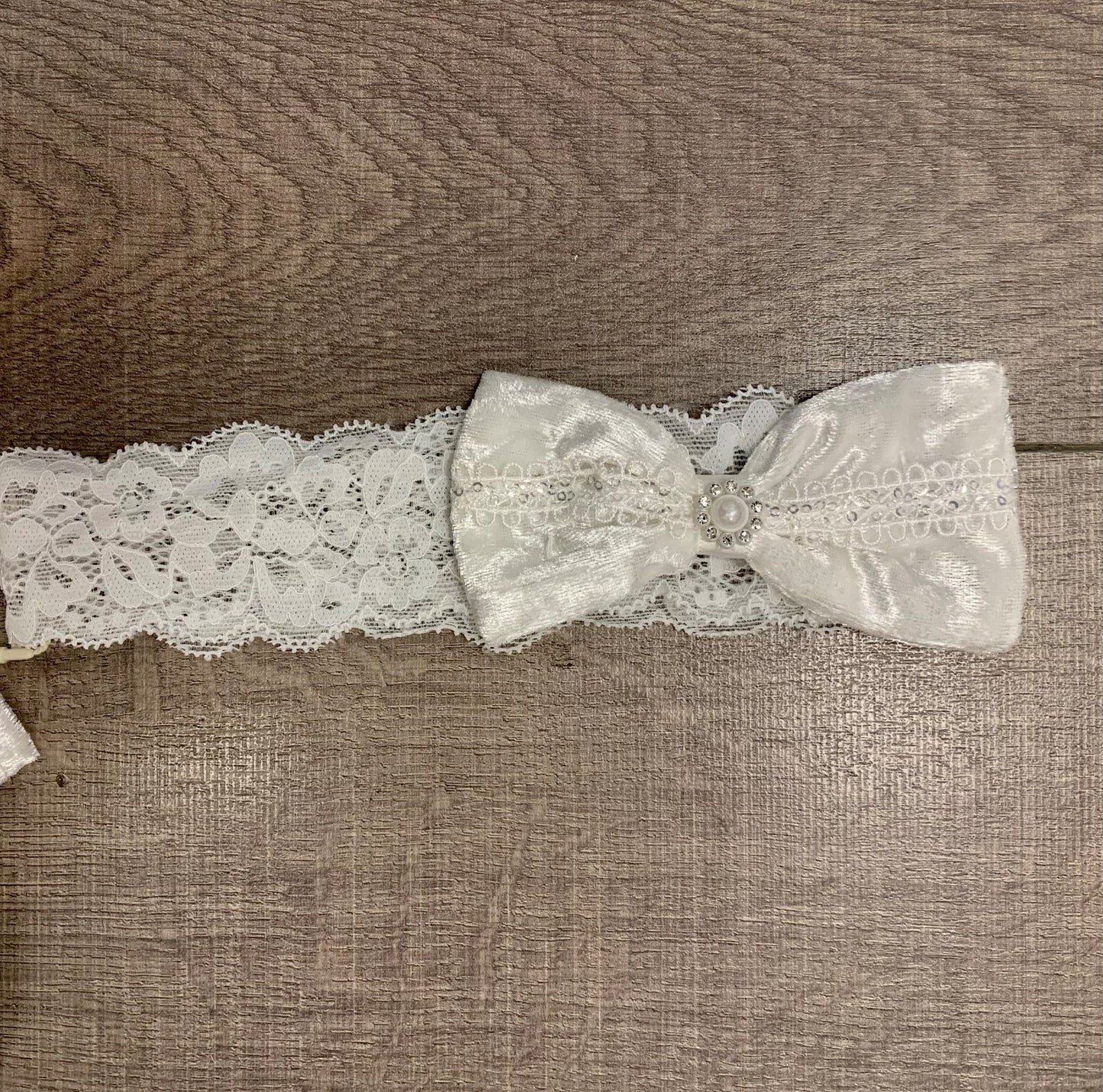 Princess Daliana Ivory Velour Footie/Headband Set