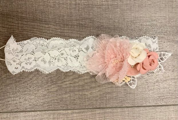 Princess Daliana Onesie with Lace Rosettes/Headband Set