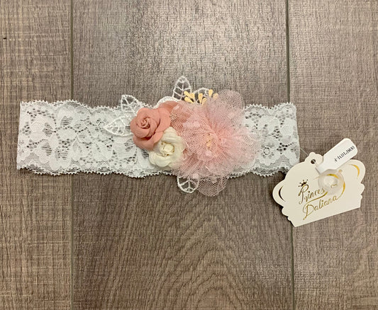 Princess Daliana Ivory Headband with Flowers
