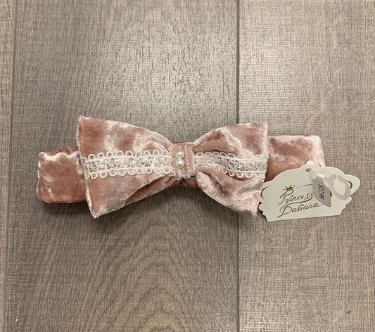 Princess Daliana Velour Headband with Bow