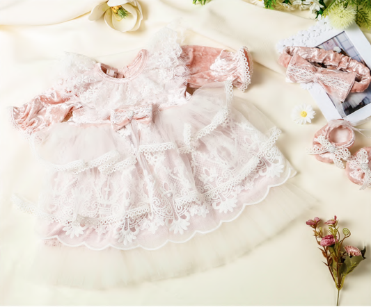 Infant Velour Dress and Headband Set