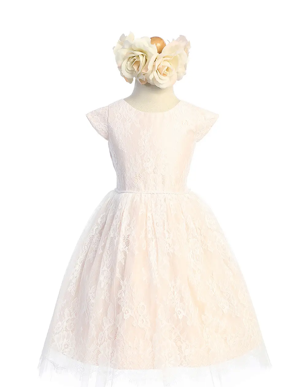 Girls Soft French Lace Dress