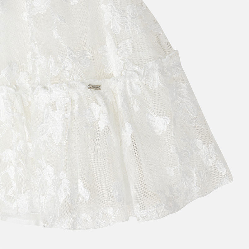 Mayoral Girl Embroidered Tulle Dress