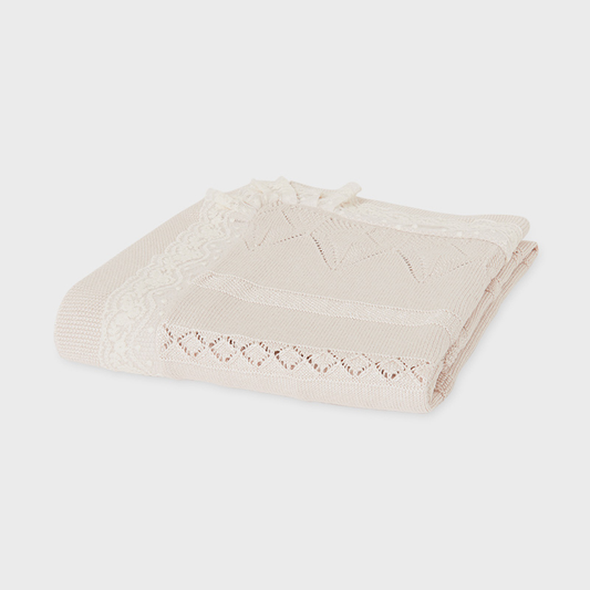 Mayoral Knit Blanket with Lace