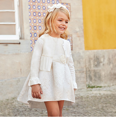 Mayoral Girls Sparkle Jacquard dress