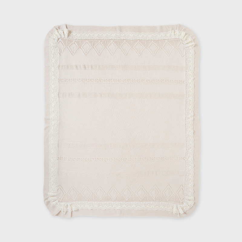 Mayoral Knit Blanket with Lace