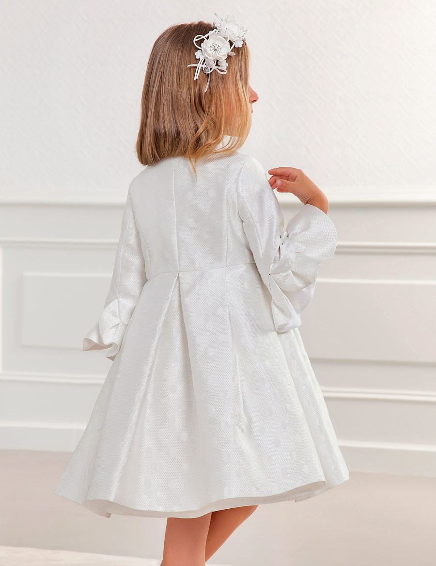 Abel & Lula White Glitter Jacquard Coat