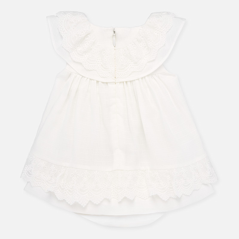 Mayoral Baby Girl Lace Trim Dress w/Roses