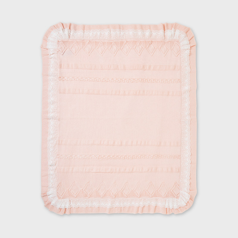 Mayoral Knit Blanket with Lace