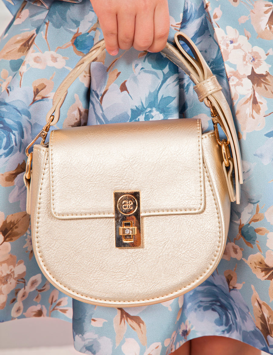 Abel & Lula Champagne Leatherette Purse