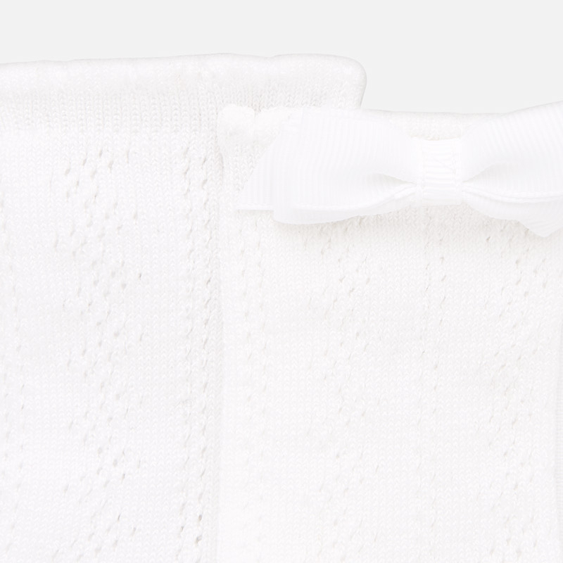 Mayoral Baby Openwork Long Socks with Bow