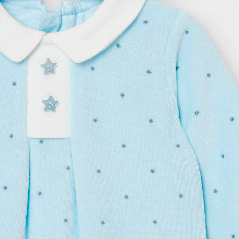 Mayoral Baby Blue Footie with Stars