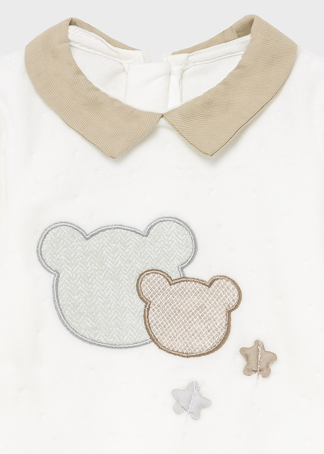 Mayoral Baby Velour Footie with Bears