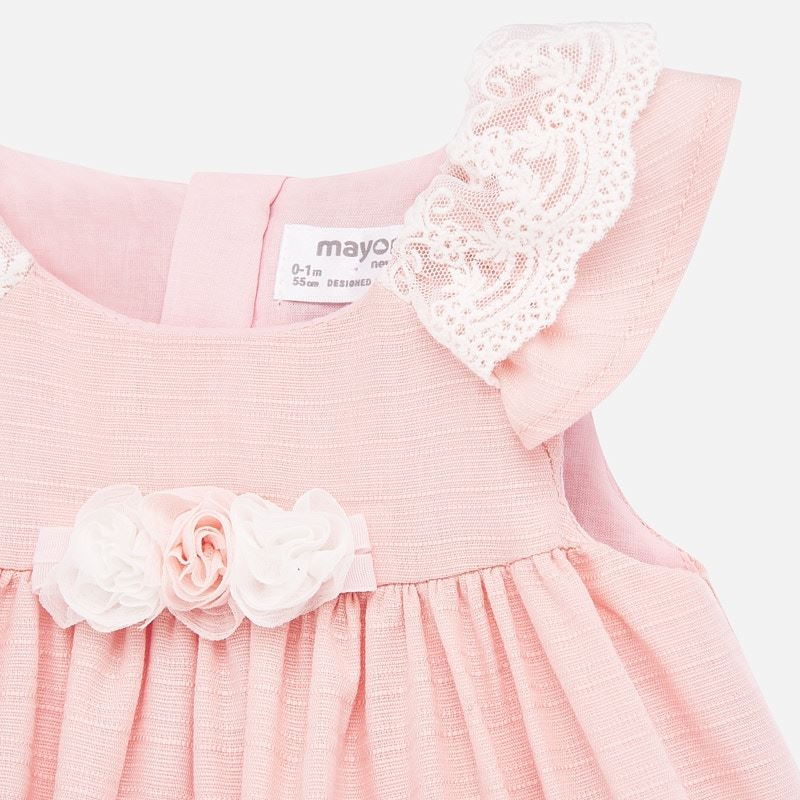 Mayoral Baby Girl Dress w/Lace Flutter Sleeves