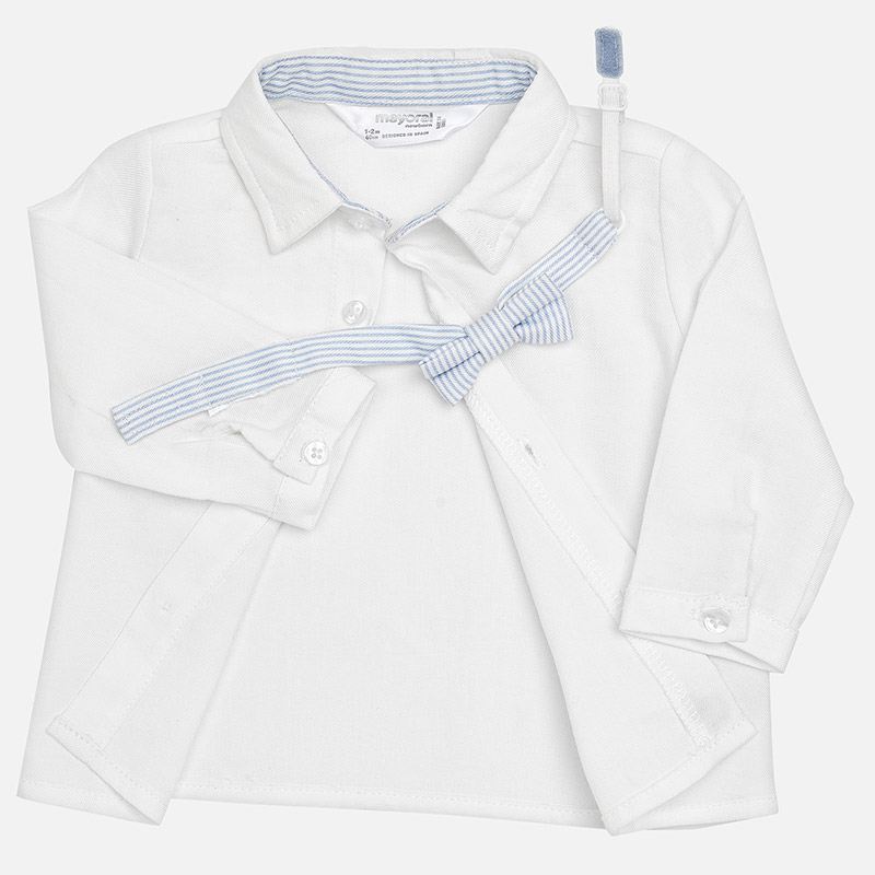 Mayoral Dressy Shirt/Blue Bow Tie/Blue Pant Set