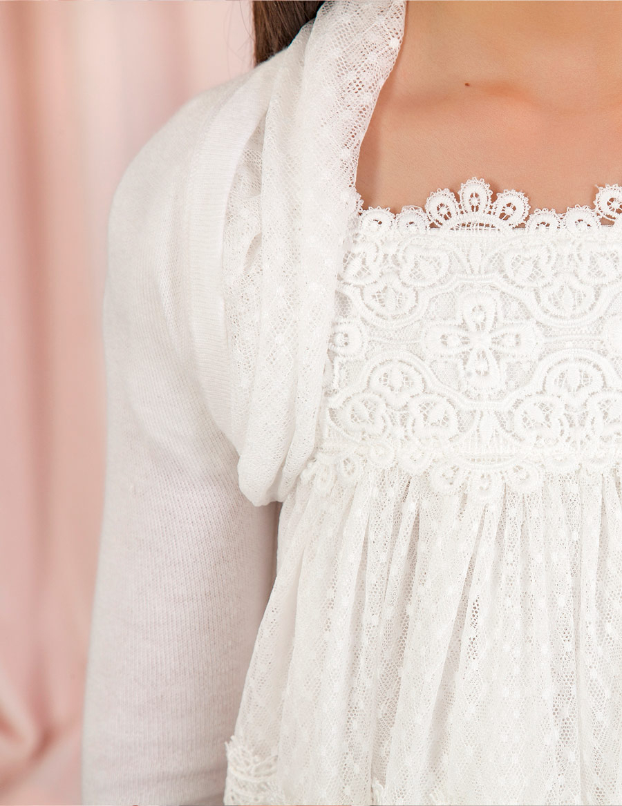 Abel & Lula White Tricot/Tulle Bolero