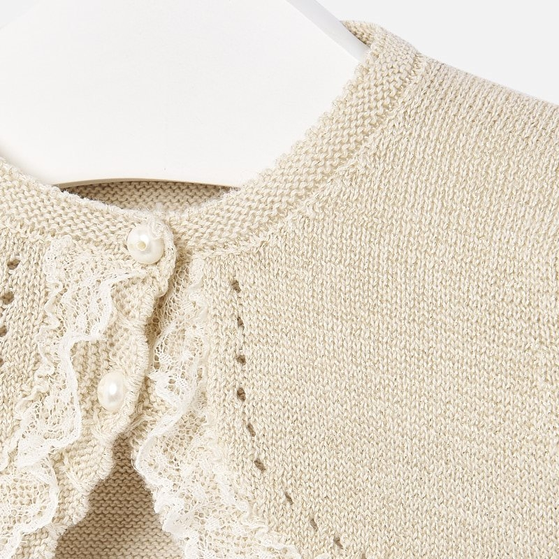 Mayoral Baby Bolero with Lace Trim