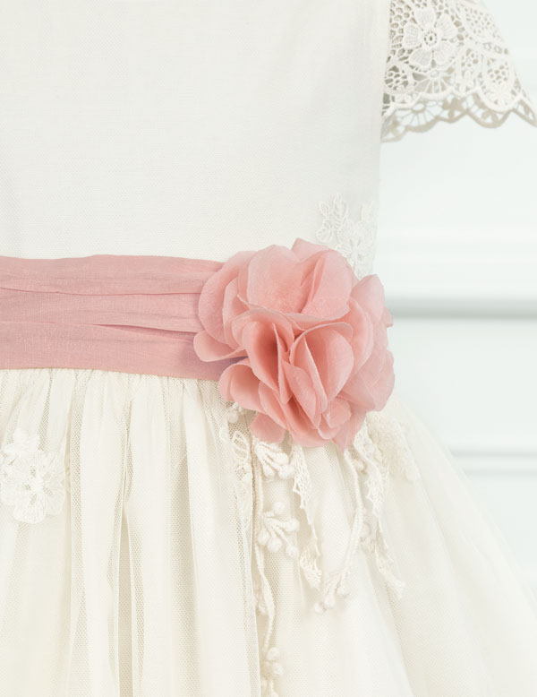 Abel & Lula Crudo Embroidered Tulle Dress