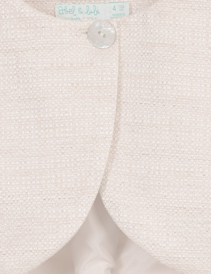 Abel & Lula Beige Textured Bolero Jacket