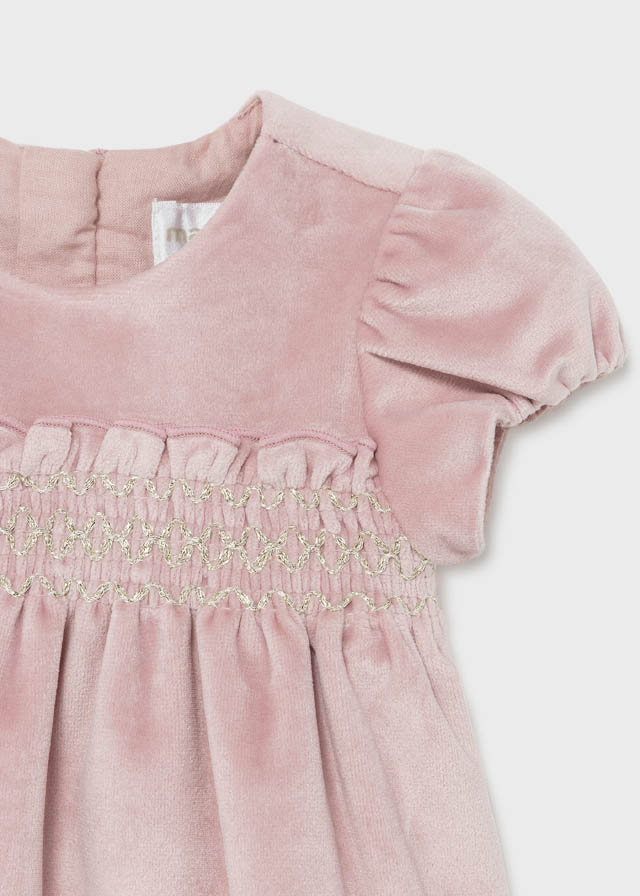Mayoral Baby Girl Velvet Ceremony Dress w/Bonnet