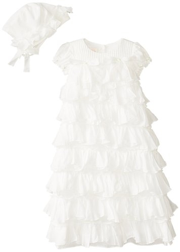 Baby Biscotti Antique White Cotton Gown & Bonnet