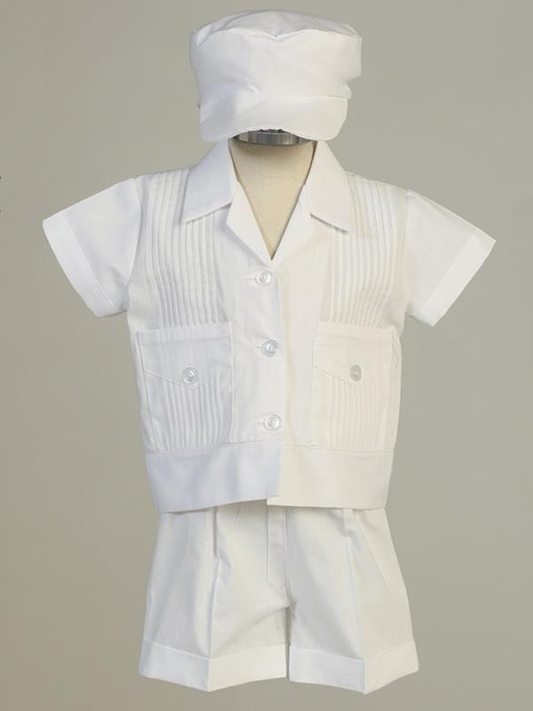 Poly cotton pintuck shirt and shorts-Daniel