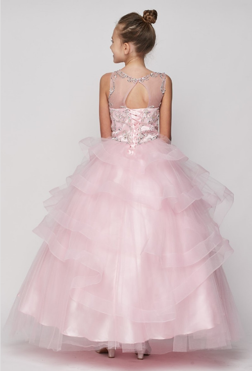 Hand Beaded Rhinestone Gown