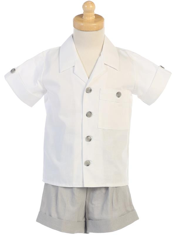 Boys Poly cotton shirt Rayon linen shorts