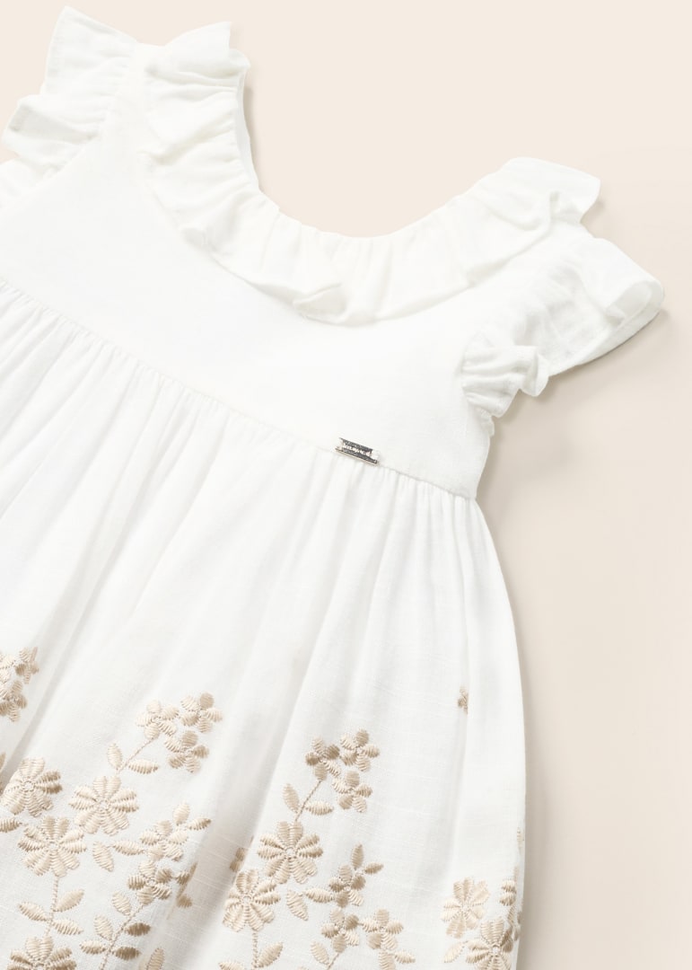 Mayoral Embroidered linen dress